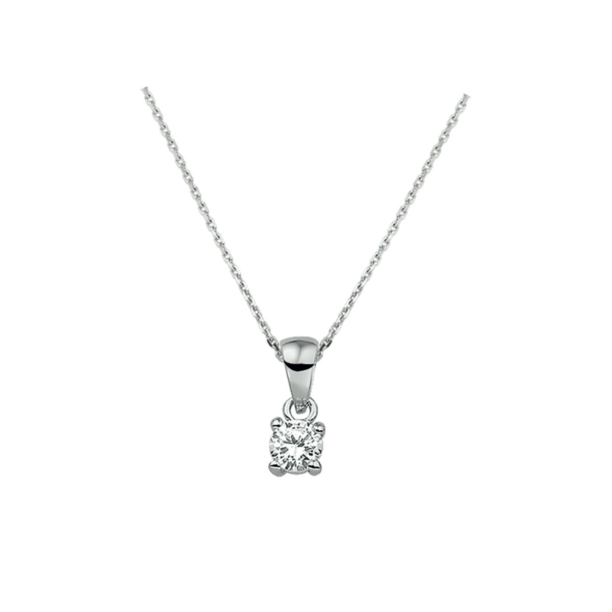 Fantasy Collection Collier hanger zirkonia 45 cm zilver