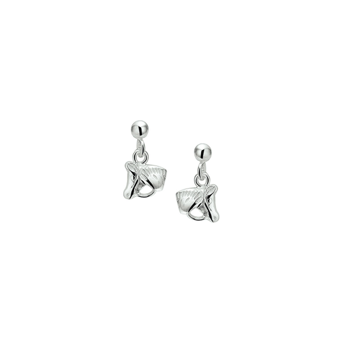 Fantasy Collection Hangende oorbellen paardenhoofd zilver