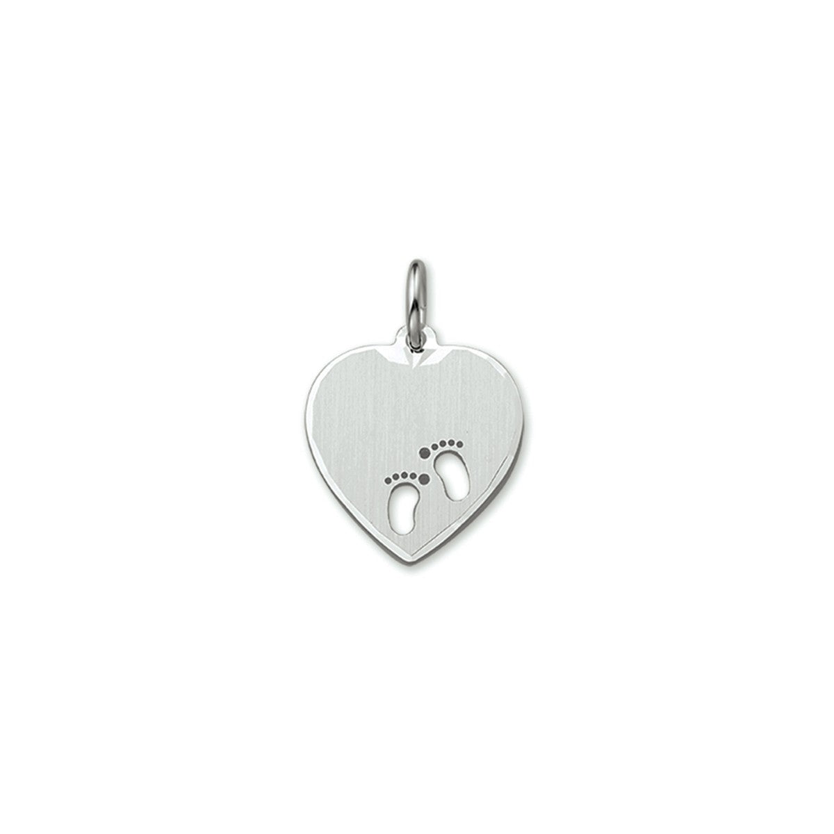 Fantasy Collection Hanger hart en voetjes poli/mat zilver
