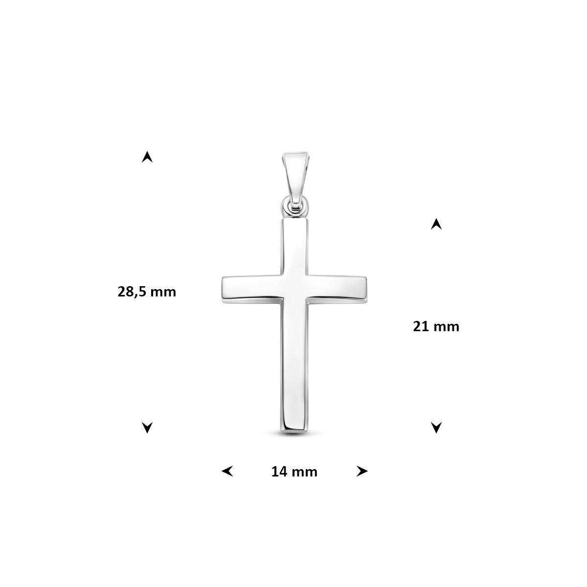Hanger kruis zilver