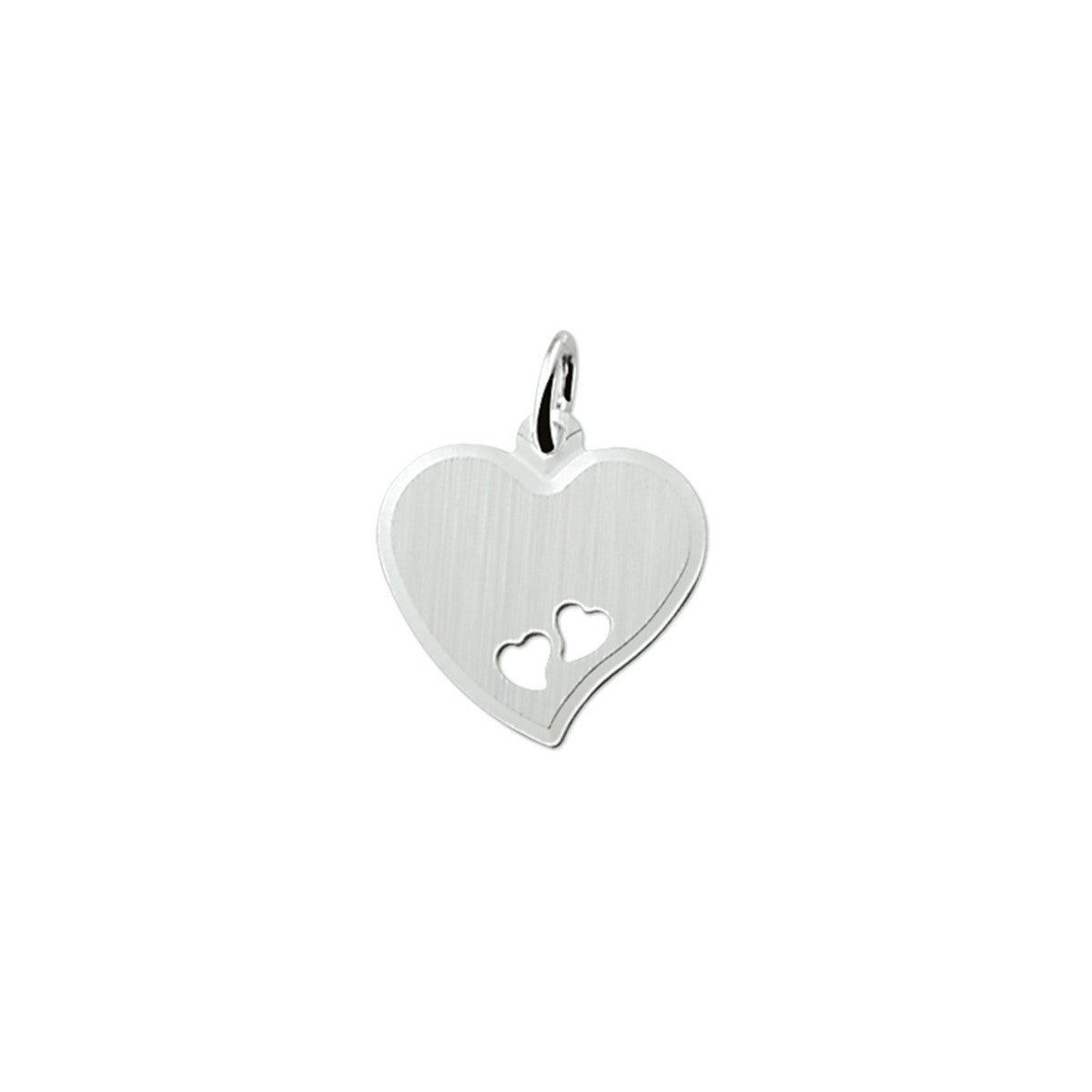 Fantasy Collection Graveerhartje gediamanteerd zilver hanger