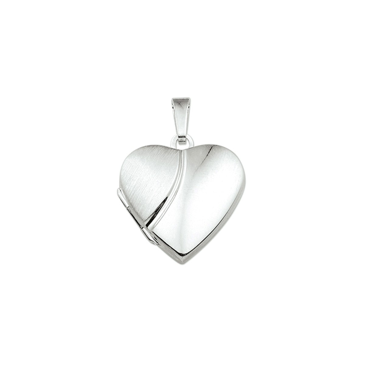 Fantasy Collection Medaillon hart poli/mat zilver hanger