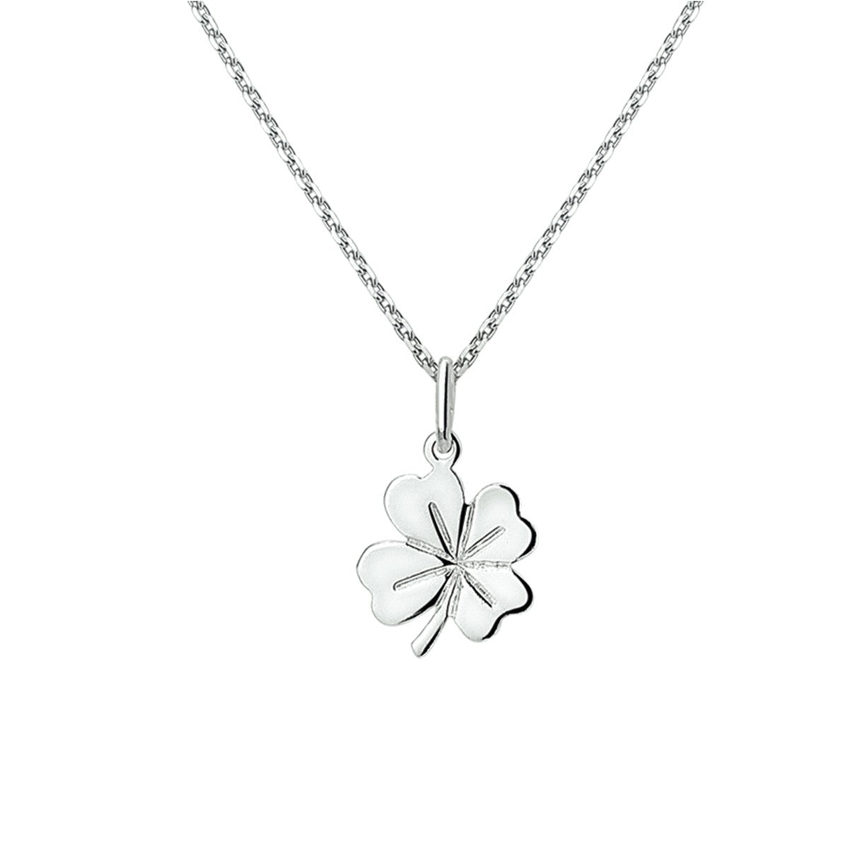 Fantasy Collection Collier hanger klavertje 41 + 4 cm zilver