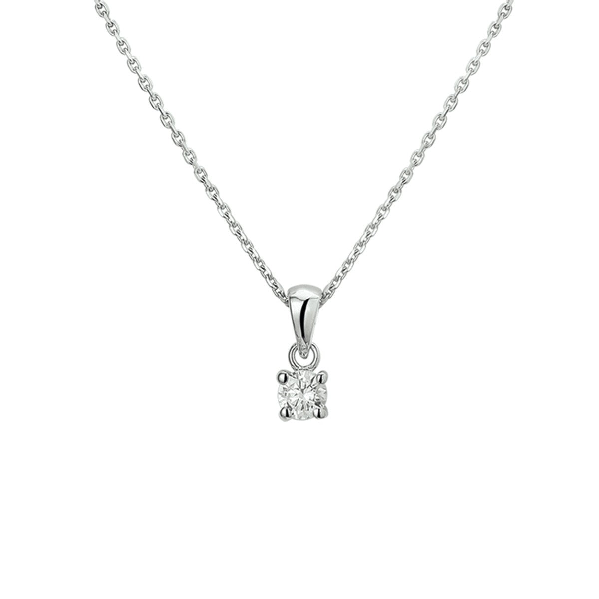 Fantasy Collection Collier hanger zirkonia 45 cm zilver