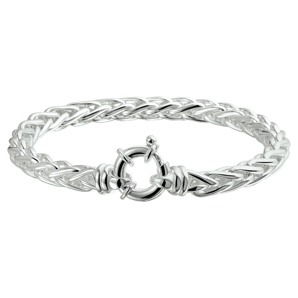 Fantasy Collection Armband vossestaart 6,5 mm 19 cm met groot veerslot zilver