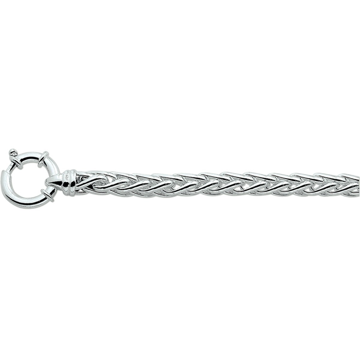 Fantasy Collection Armband vossestaart 6,5 mm 19 cm met groot veerslot zilver