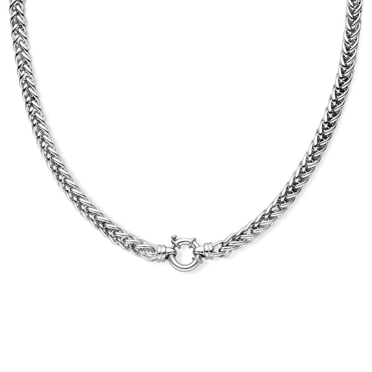 Fantasy Collection Collier vossestaart 6,5 mm met groot veerslot zilver