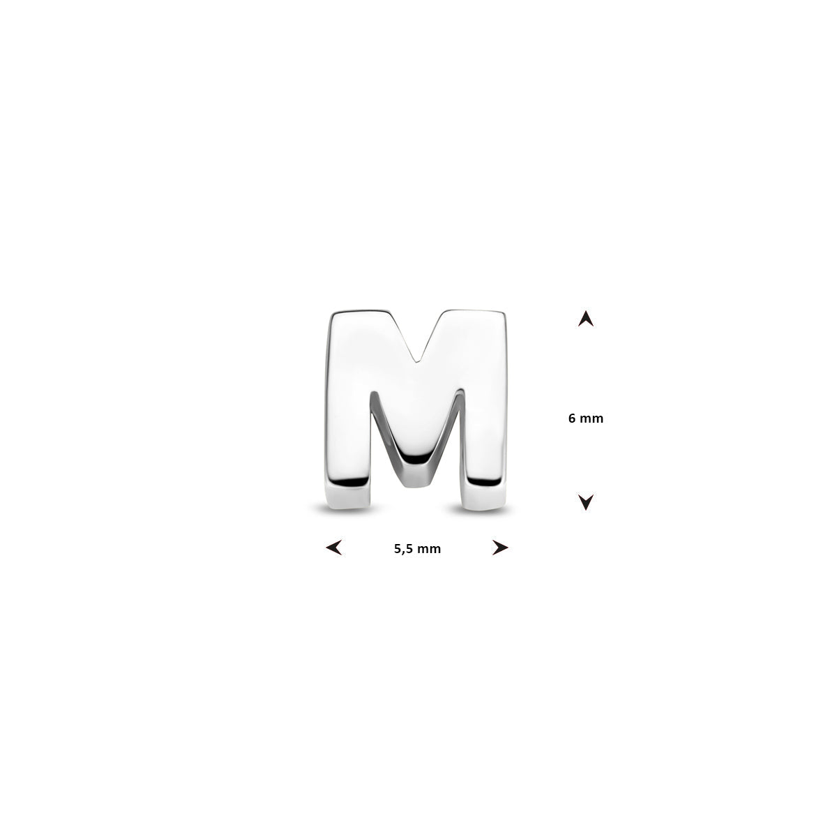 Fantasy Collection Hanger letter M 6 mm zilver - 1323677