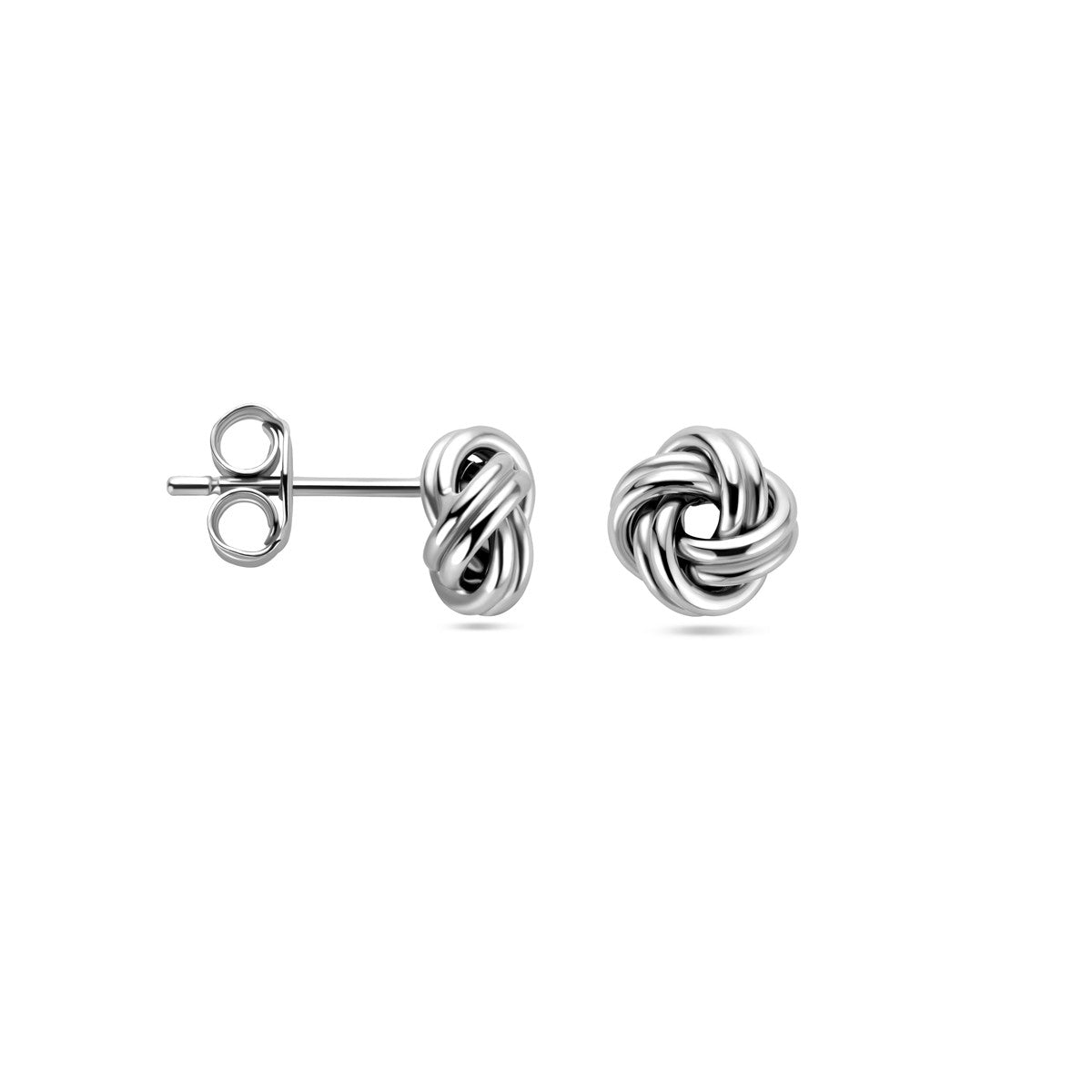 Fantasy Collection Oorbellen knoop 7 mm zilver