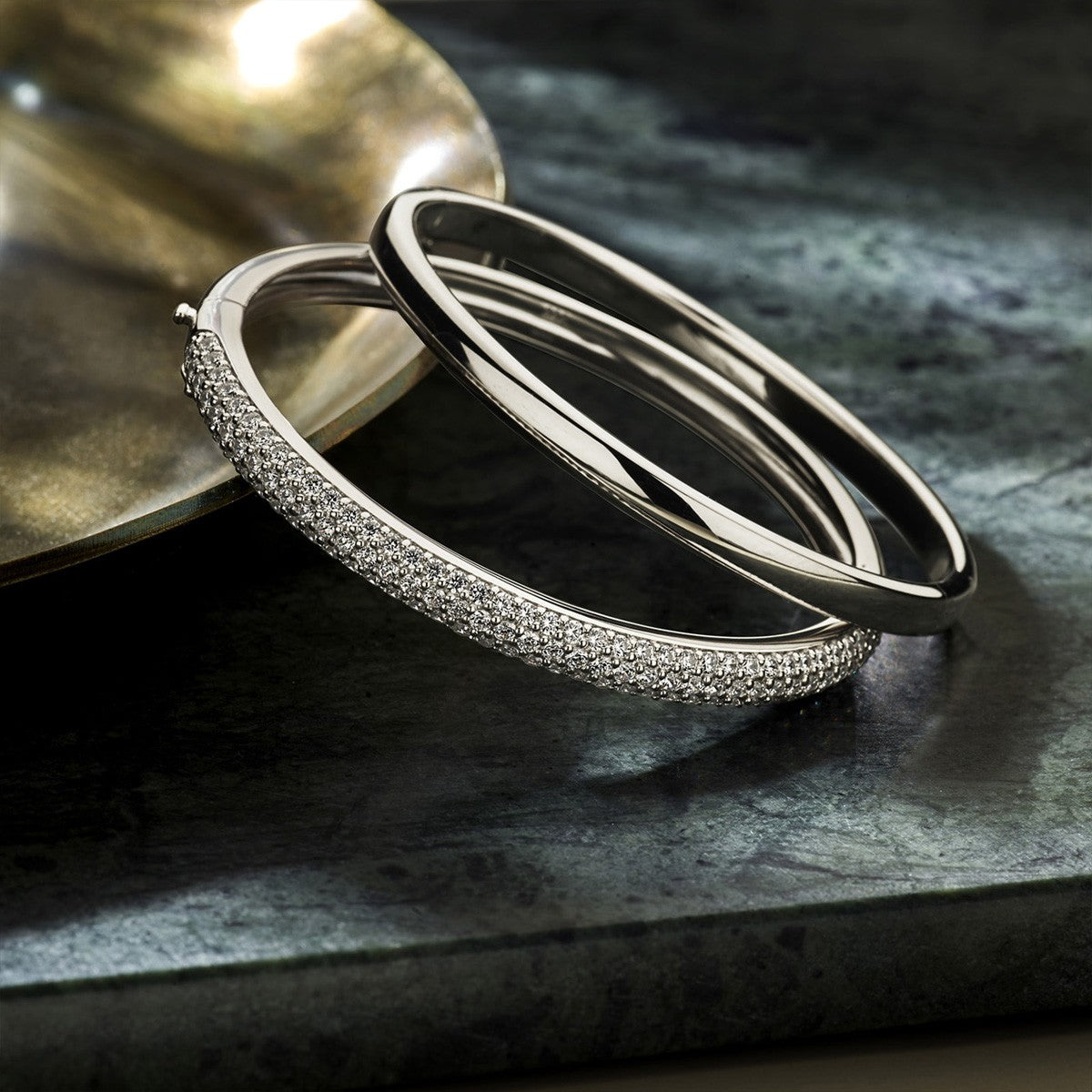 Fantasy Collection Bangle scharnier 5 mm bolle buis zilver