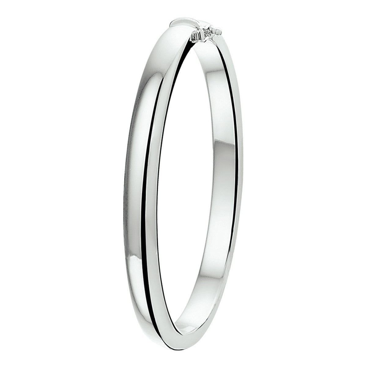 Fantasy Collection Bangle scharnier 6 mm bolle buis zilver