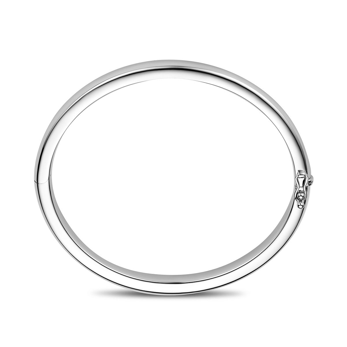 Bangle scharnier 6 mm bolle buis zilver