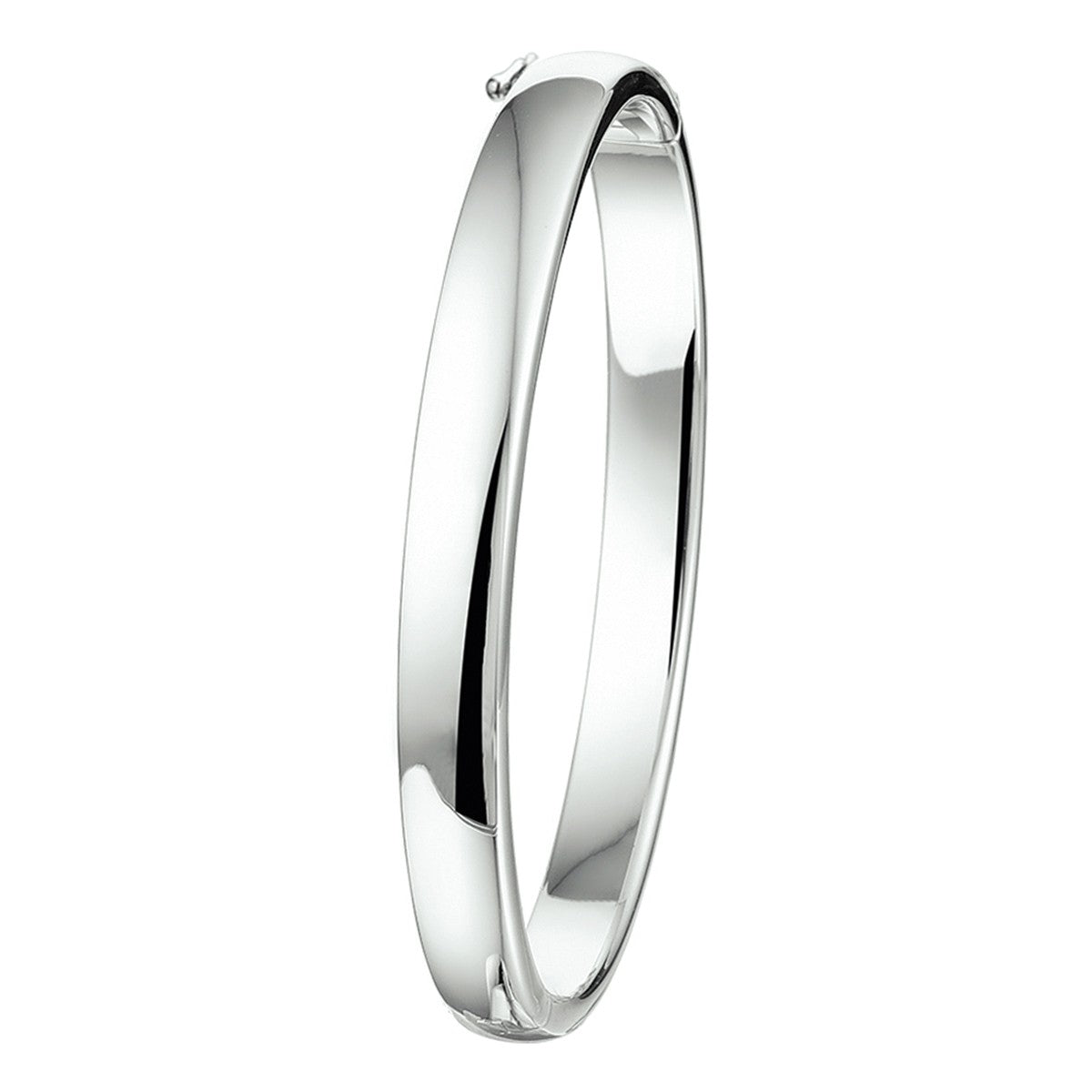Fantasy Collection Bangle scharnier bolle buis 7 x 60 mm zilver