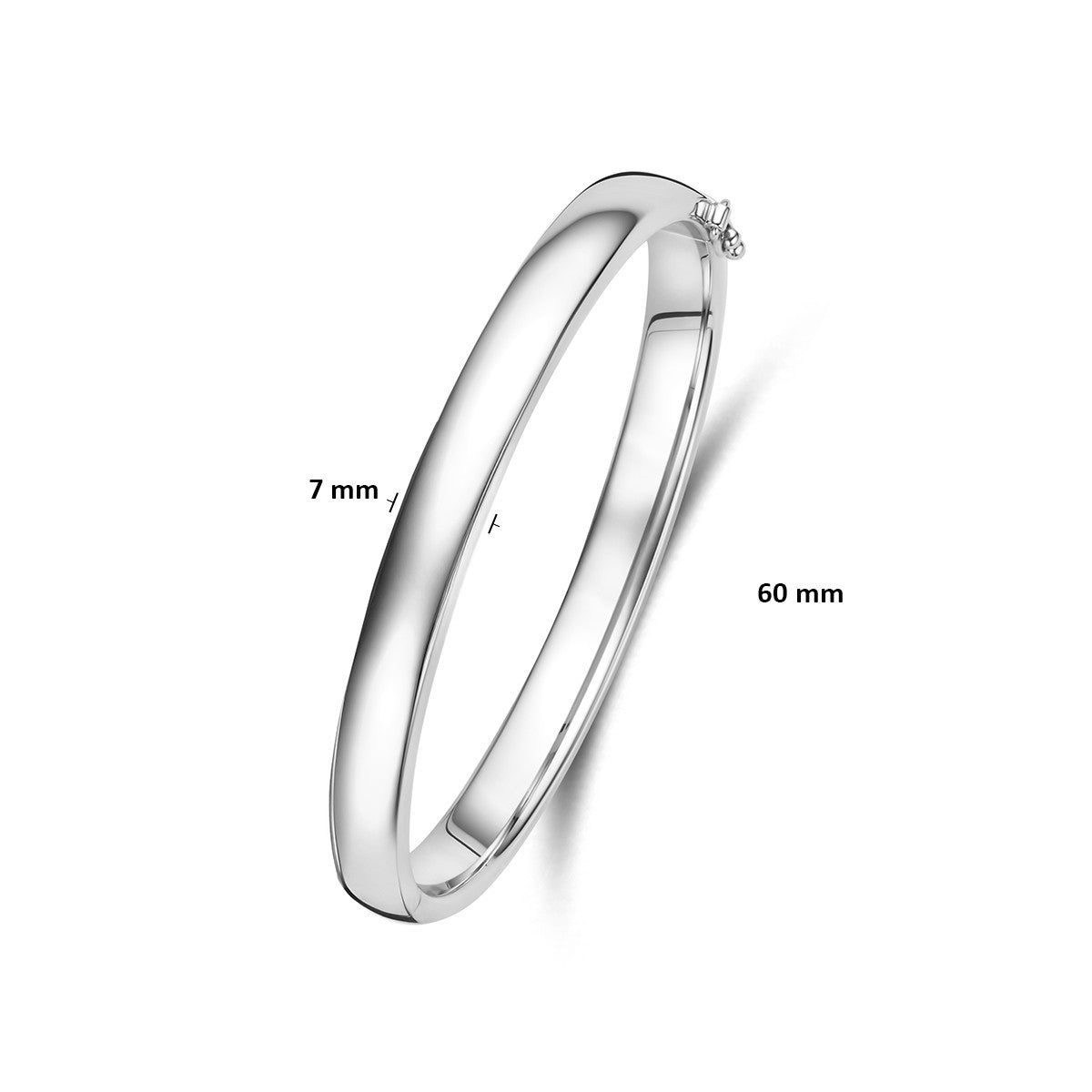 Bangle scharnier bolle buis 7 x 60 mm zilver
