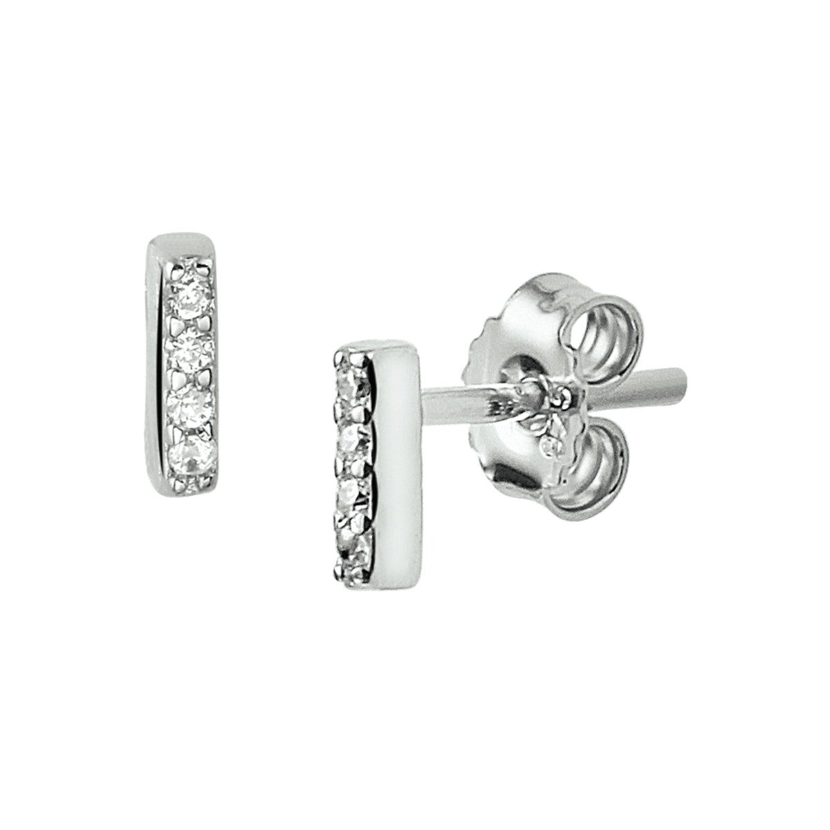 Fantasy Collection Oorbellen balkje zirkonia zilver