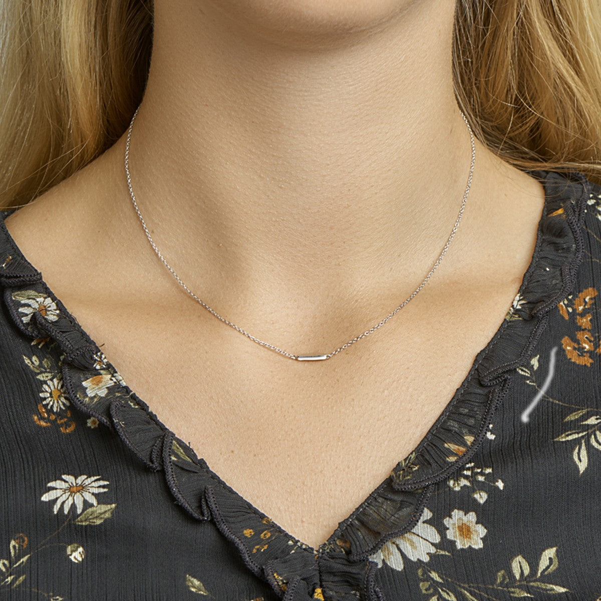 Fantasy Collection Collier balkje 41 + 4 cm zilver