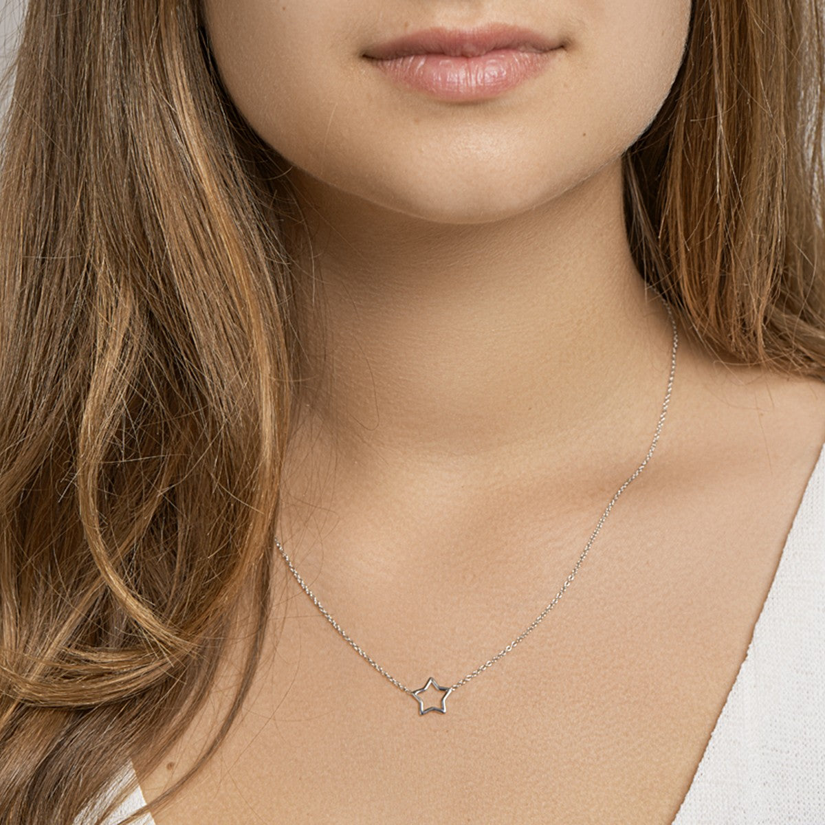 Fantasy Collection Collier ster 41 + 5 cm zilver
