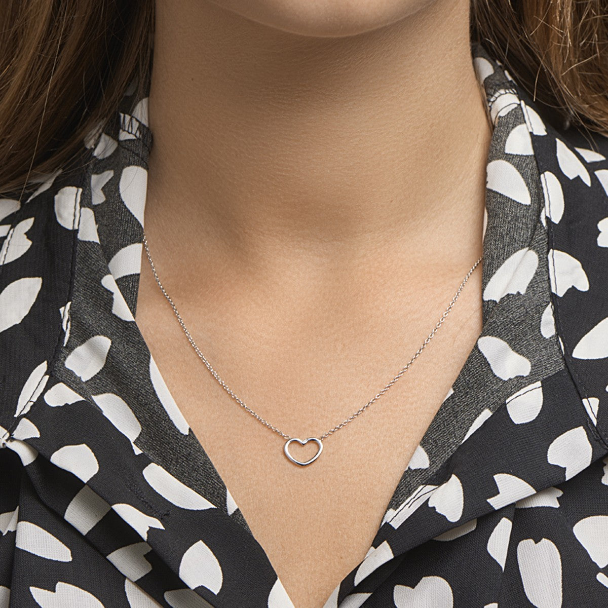 Fantasy Collection Collier hart 41 + 5 cm zilver