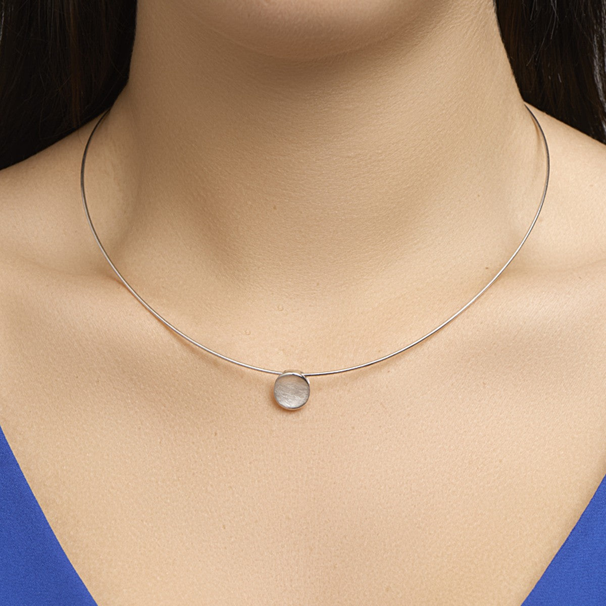 Fantasy Collection Collier gescratcht 45 cm zilver