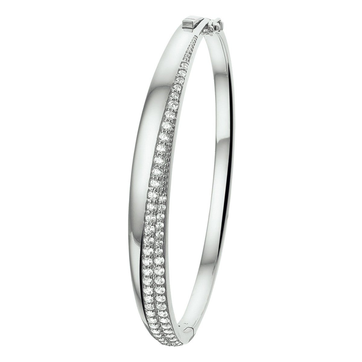 Fantasy Collection Bangle scharnier zirkonia zilver