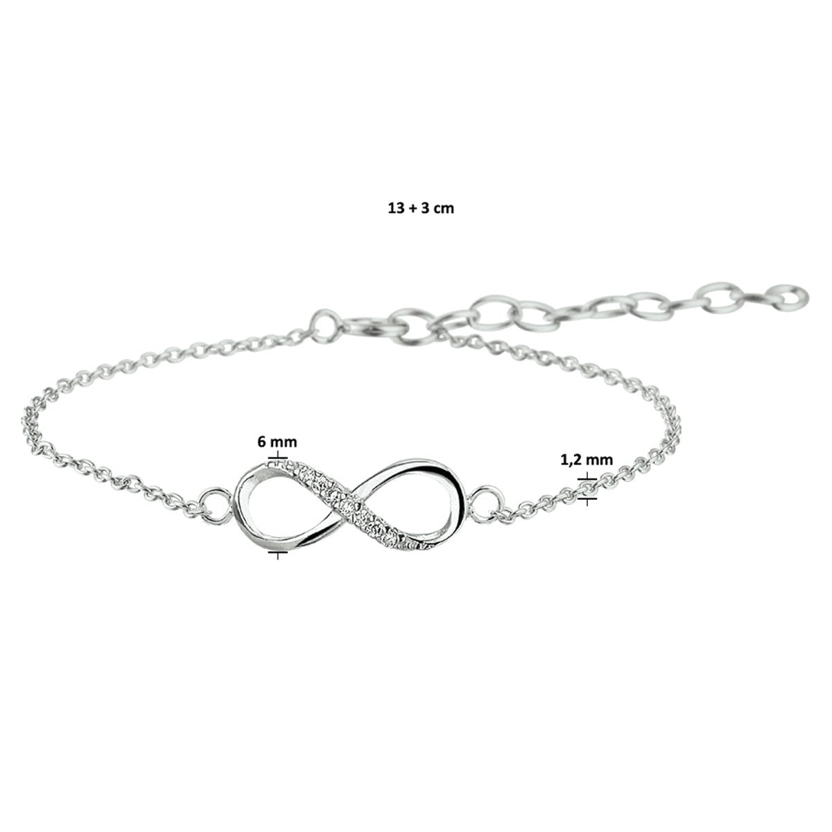 Fantasy Collection Armband infinity zirkonia zilver