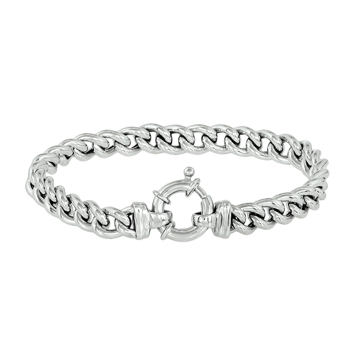 Fantasy Collection Armband gourmette 7,5 mm 19 cm met groot veerslot zilver