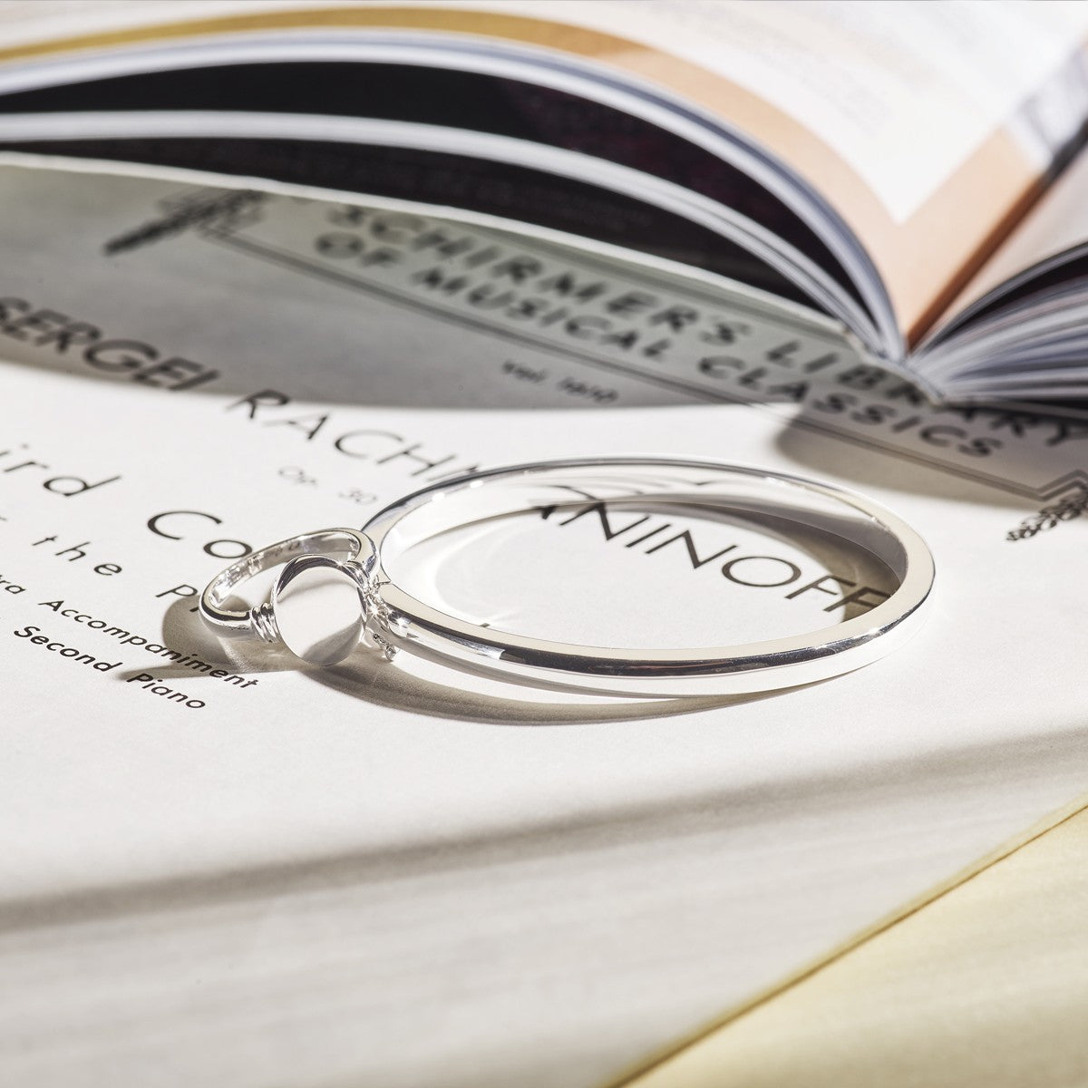 Fantasy Collection Bangle scharnier 4 mm bolle buis zilver