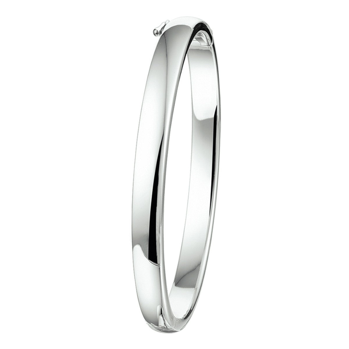 Fantasy Collection Bangle scharnier 6 mm bolle buis zilver