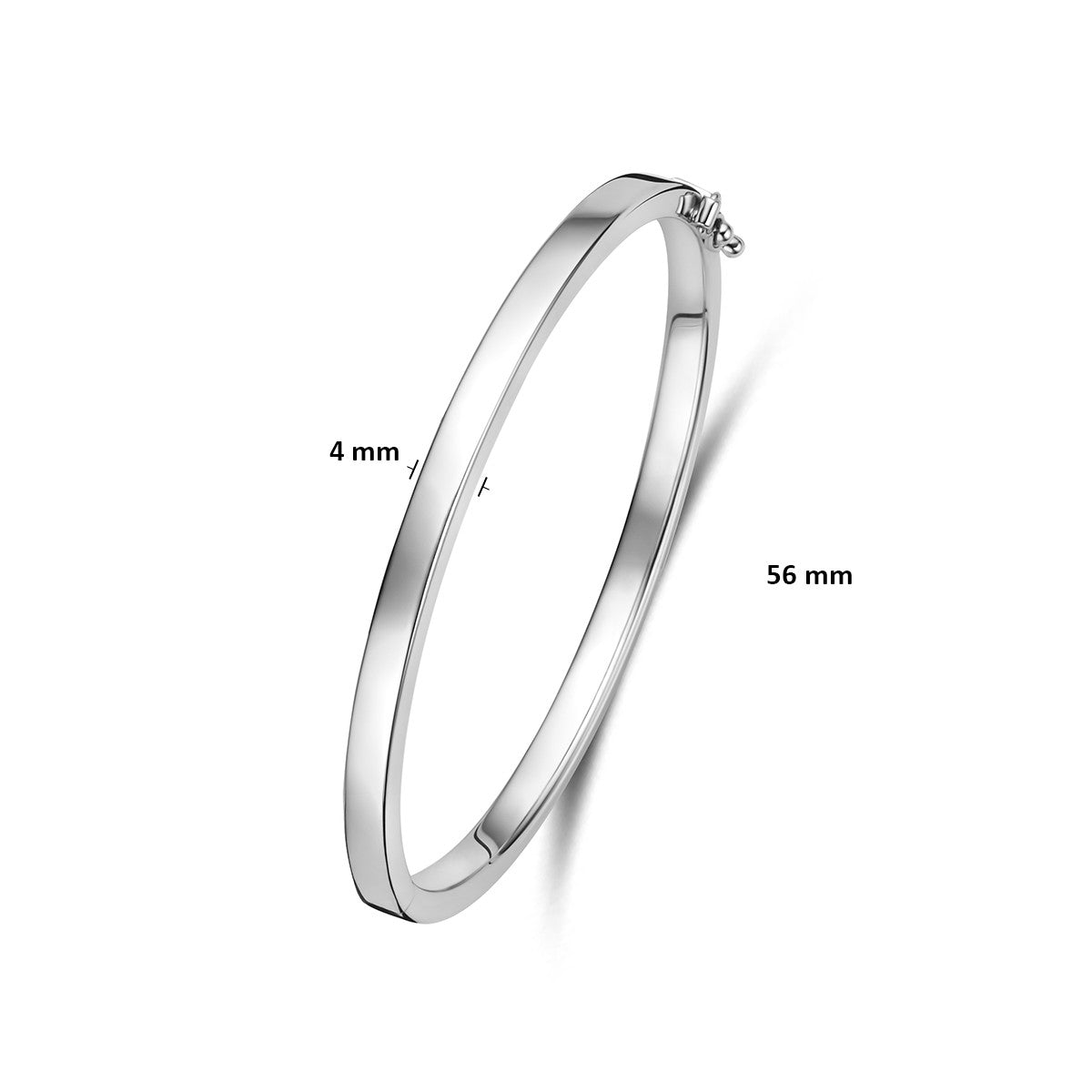 Bangle scharnier 4 mm vlakke buis zilver