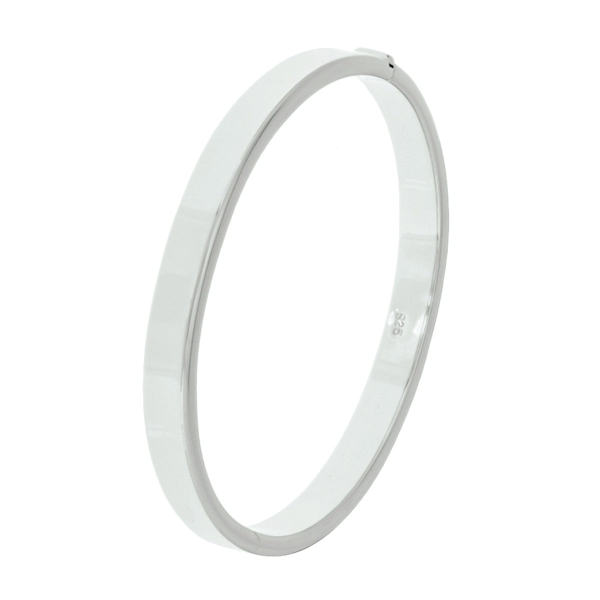 Fantasy Collection Bangle scharnier vlakke buis 7 x 60 mm zilver