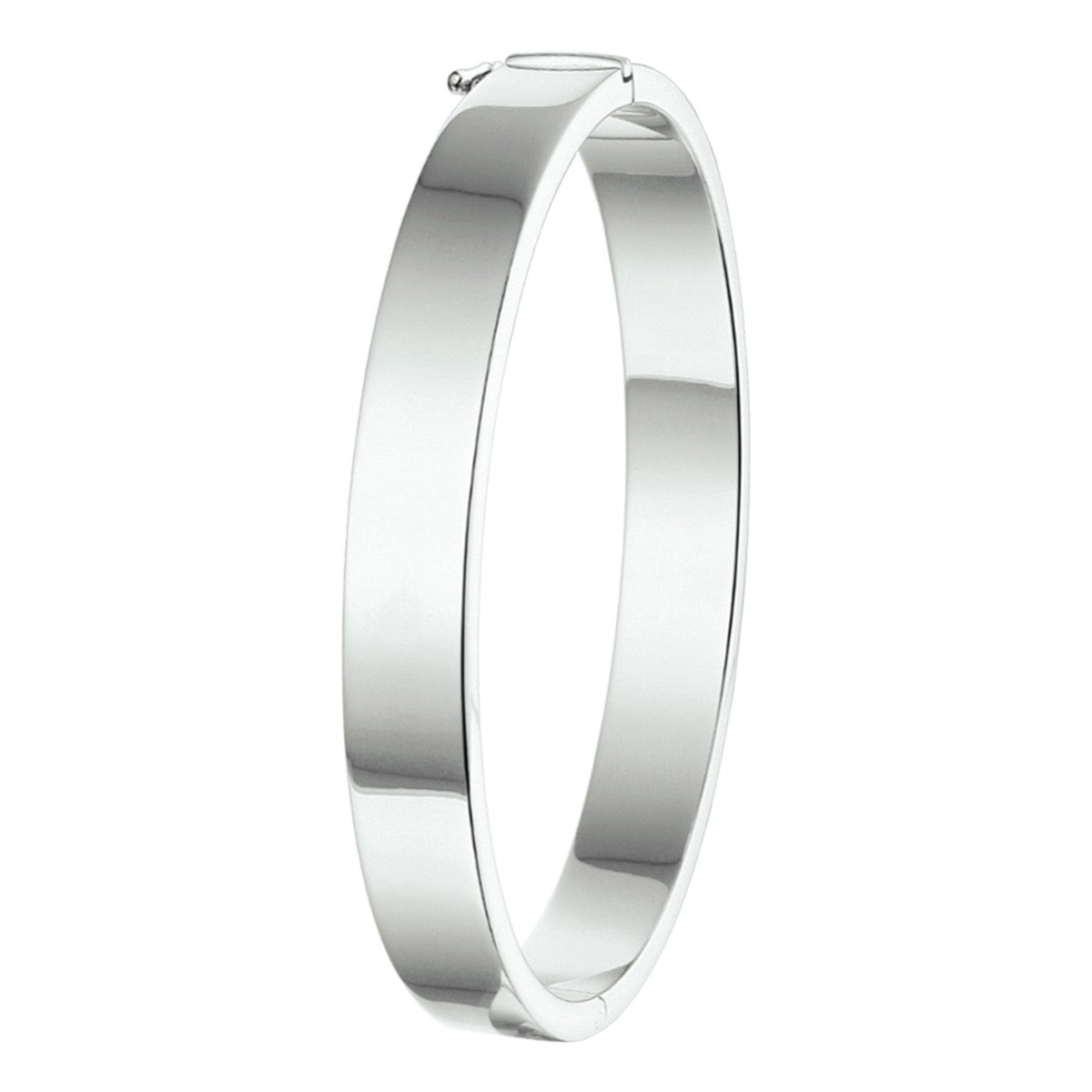Fantasy Collection Bangle scharnier 8 mm vlakke buis zilver