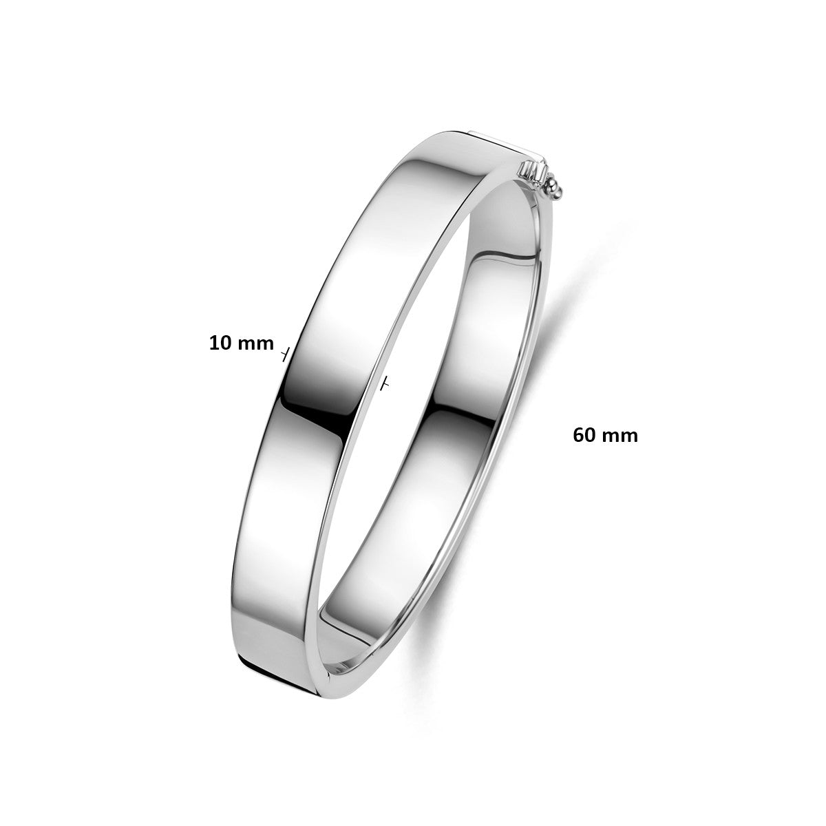 Bangle scharnier 10 mm vlakke buis zilver