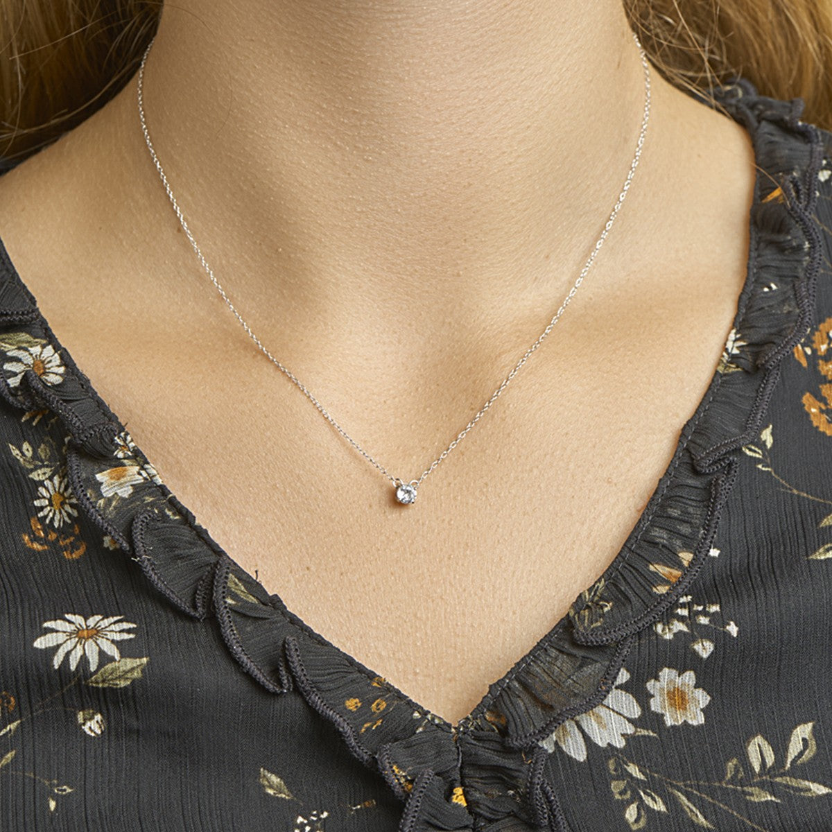 Fantasy Collection Collier zirkonia 41 + 4 cm zilver