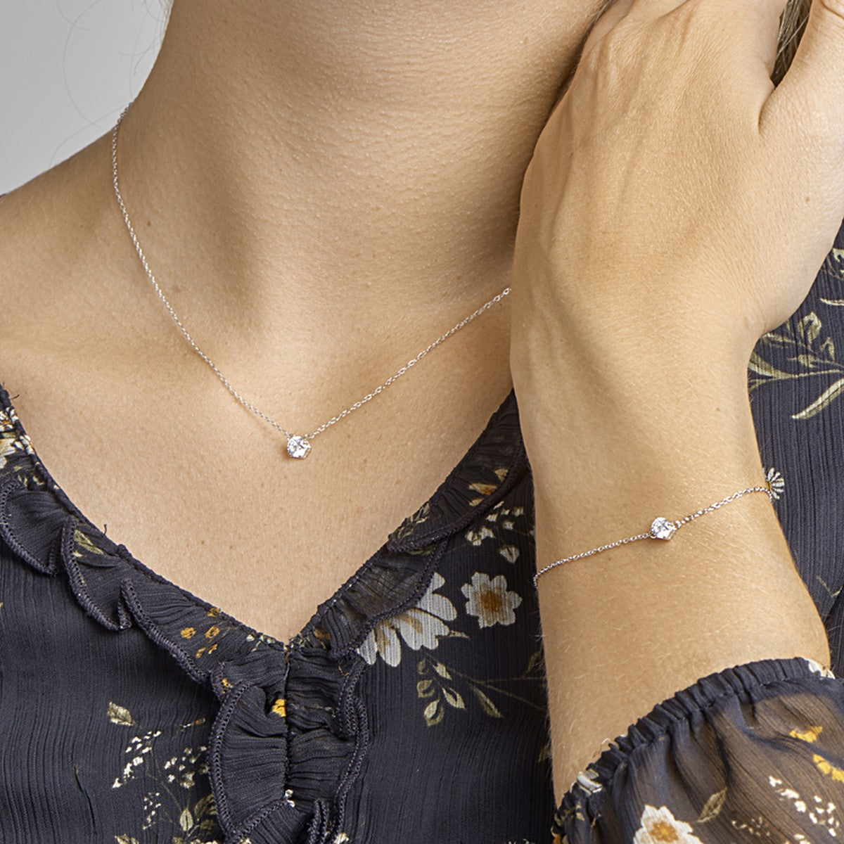 Fantasy Collection Collier zirkonia 41 + 4 cm zilver