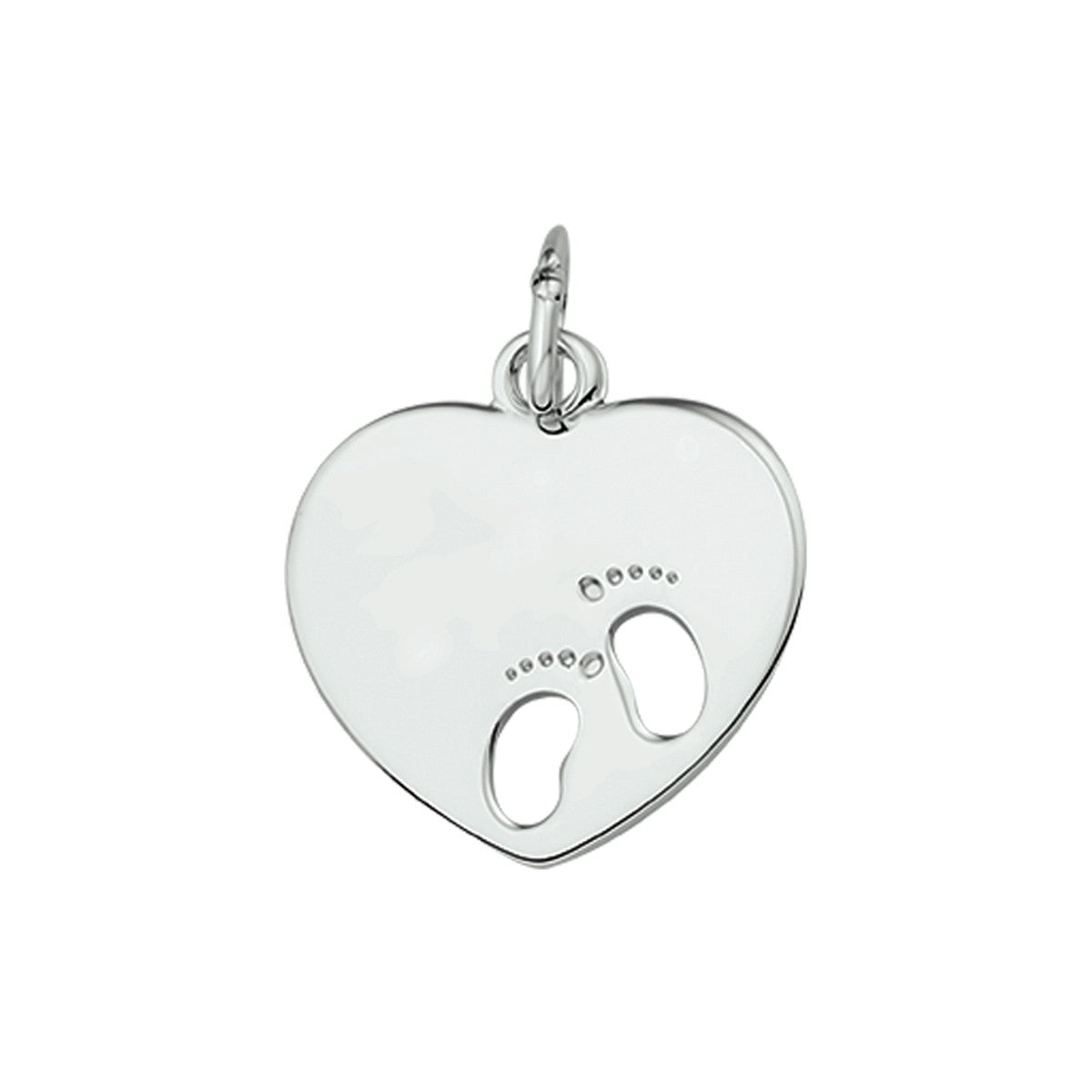 Fantasy Collection Graveerhartje gestanste voeten zilver hanger