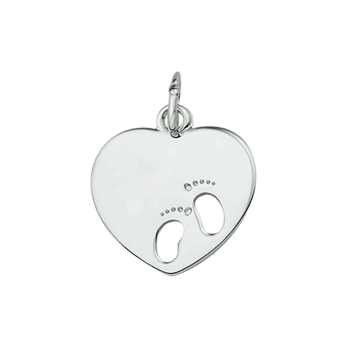 Fantasy Collection Graveerhartje gestanste voeten zilver hanger