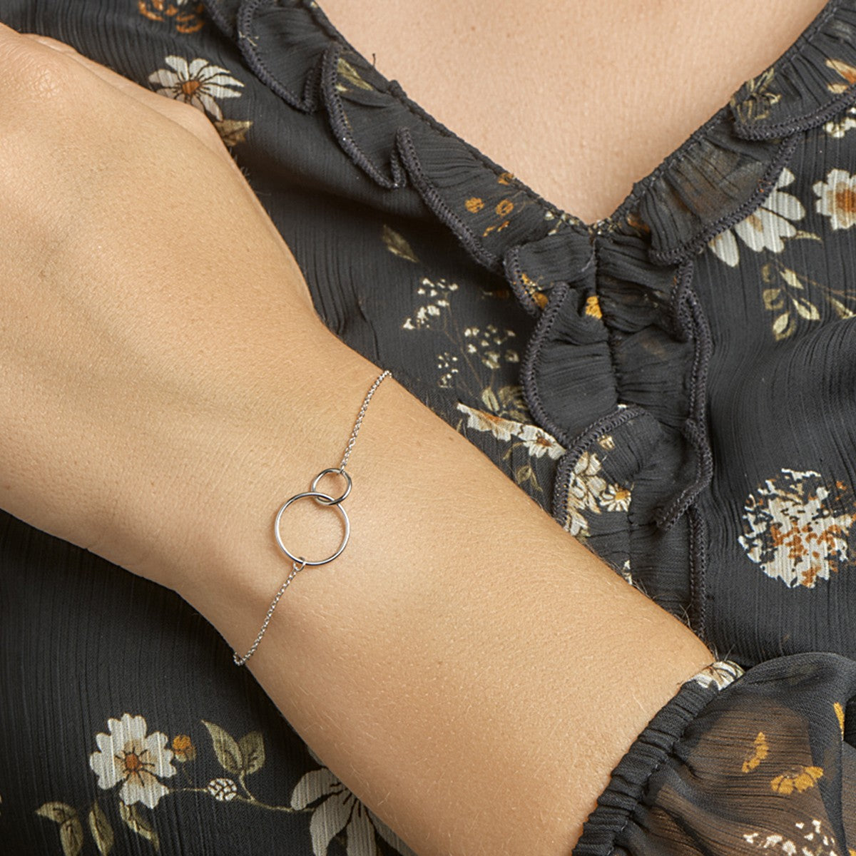 Fantasy Collection Armband rondjes 1,3 mm 16 + 2,5 cm zilver
