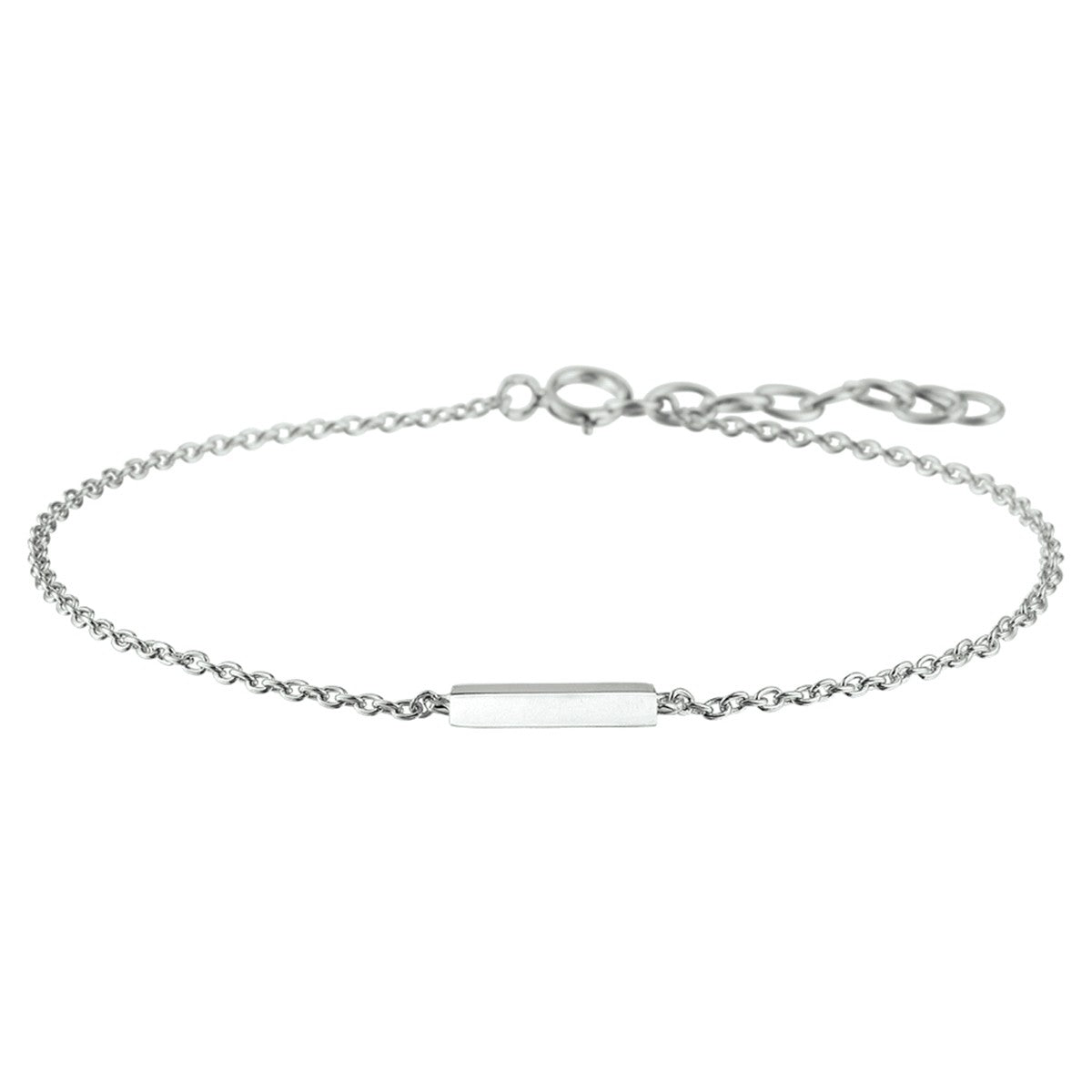 Fantasy Collection Armband balkje 1,2 mm 16 + 2,5 mm zilver
