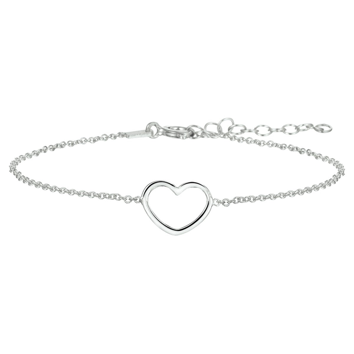 Fantasy Collection Armband hart 1,3 mm 16 + 3 cm zilver