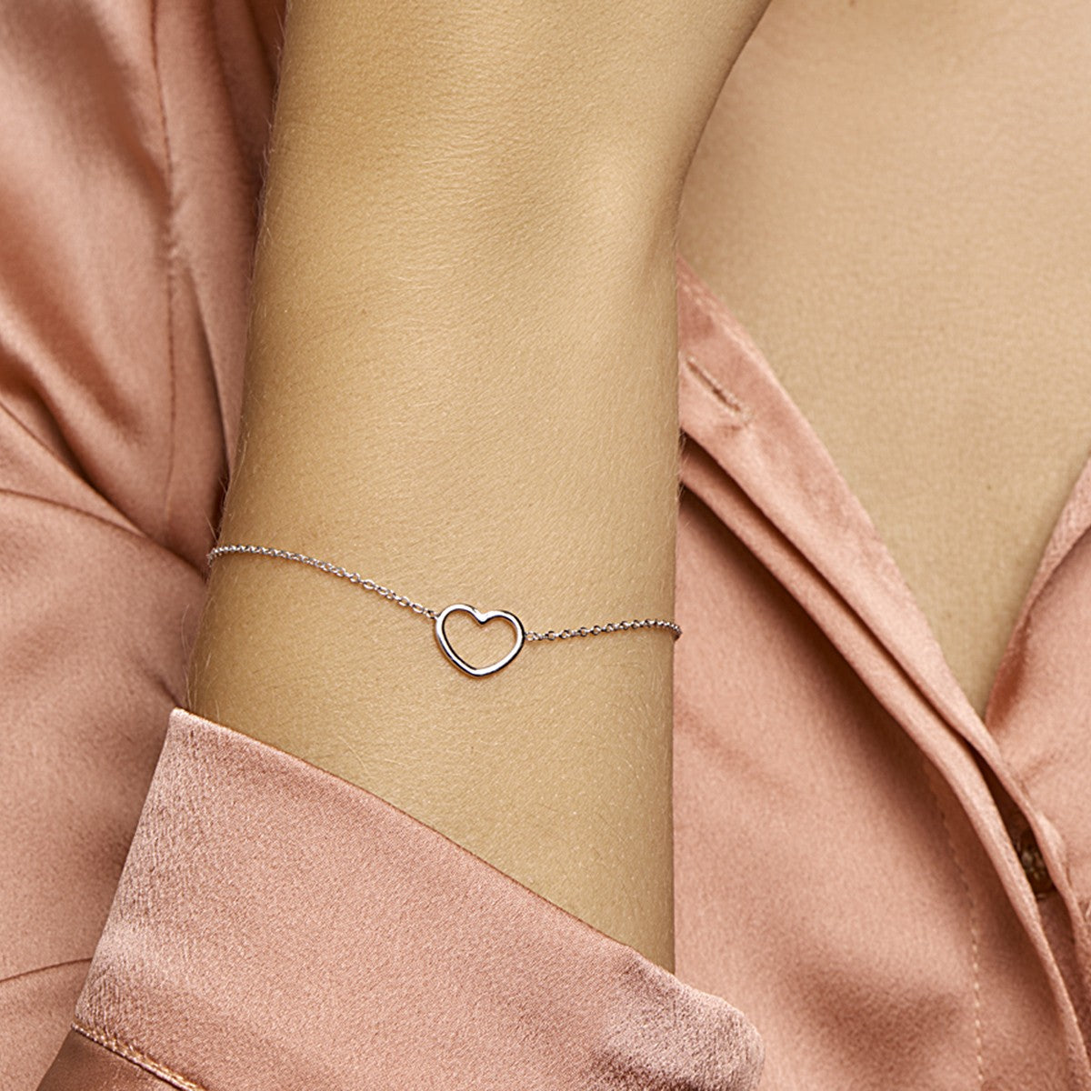 Fantasy Collection Armband hart 1,3 mm 16 + 3 cm zilver