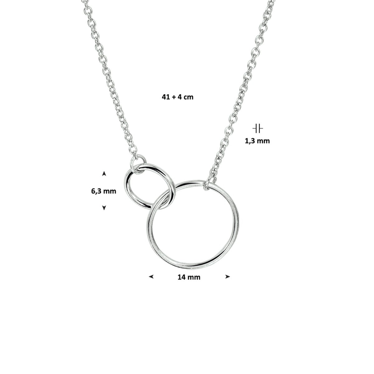 Fantasy Collection Collier rondjes 1,2 mm 41 + 4 cm zilver