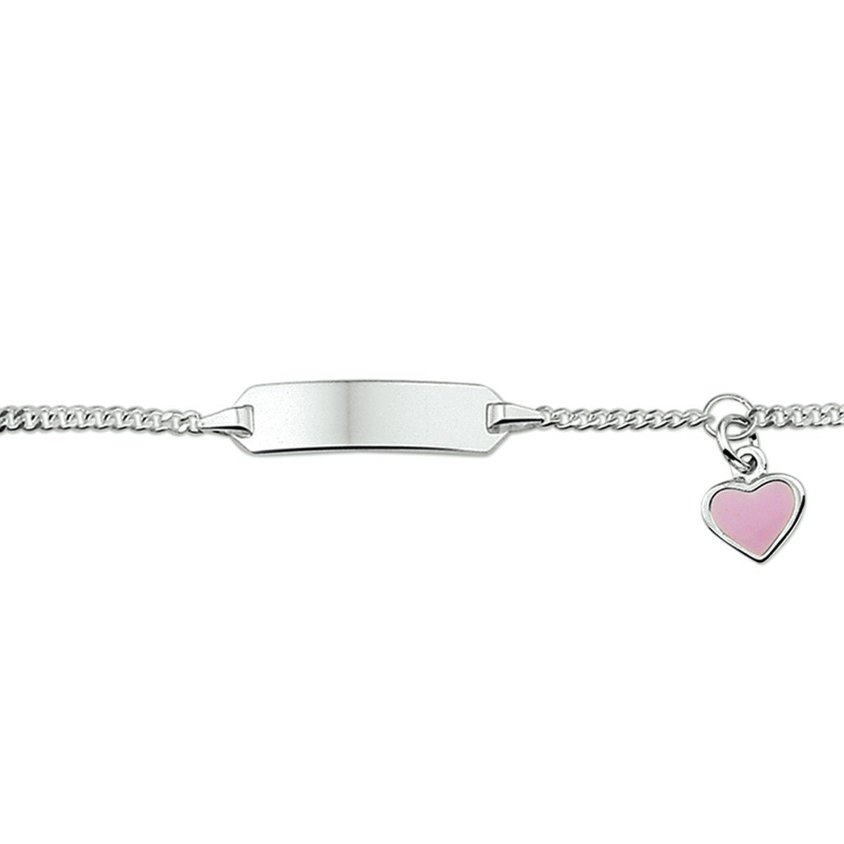 Fantasy Collection Graveerarmband hart plaat 5 mm 9 - 11 cm zilver
