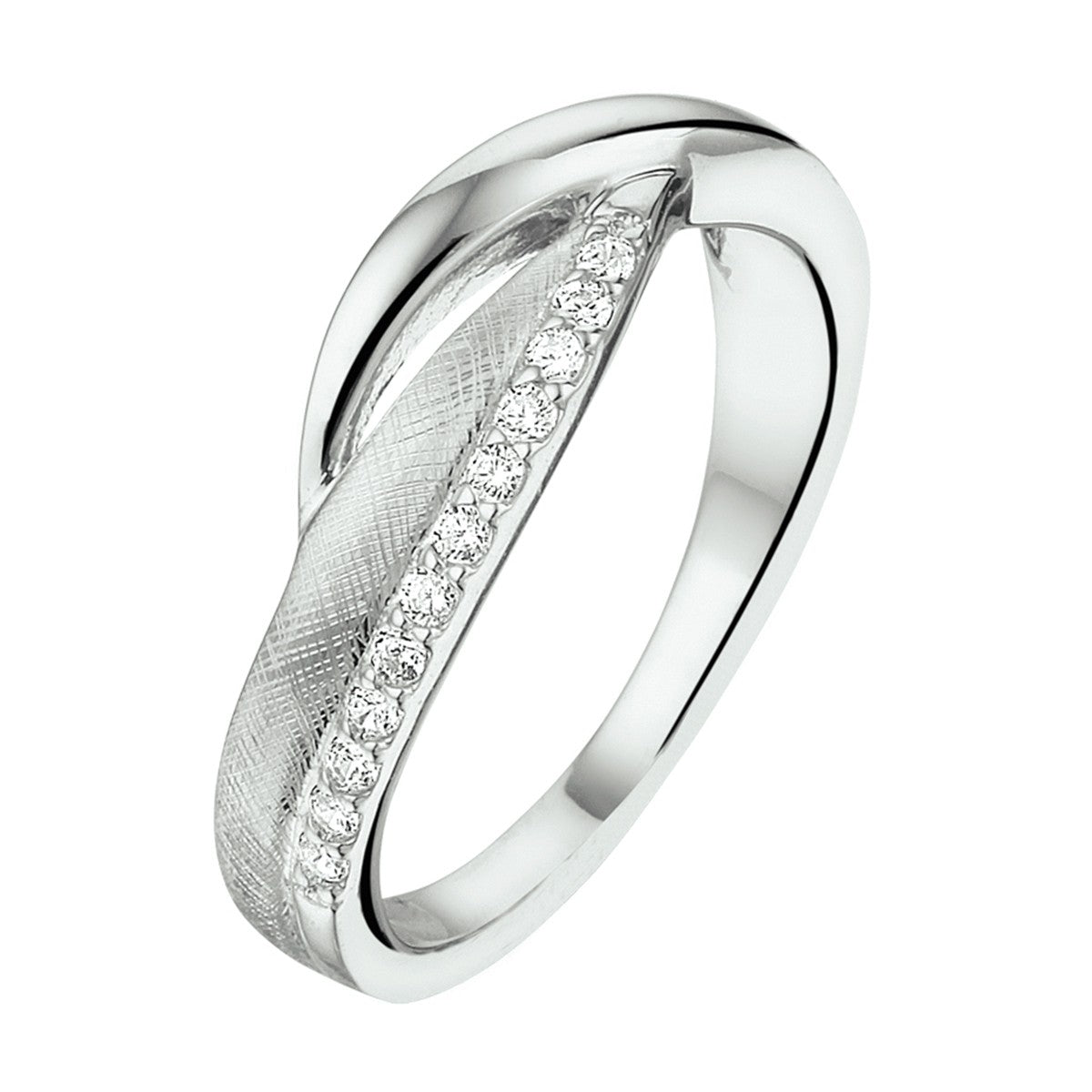 Fantasy Collection Ring gescratcht zirkonia zilver
