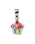 zilver gerhodineerd hanger cupcake 1324753 - PansiteNederland.nl