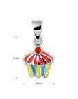 zilver gerhodineerd hanger cupcake 1324753 - PansiteNederland.nl