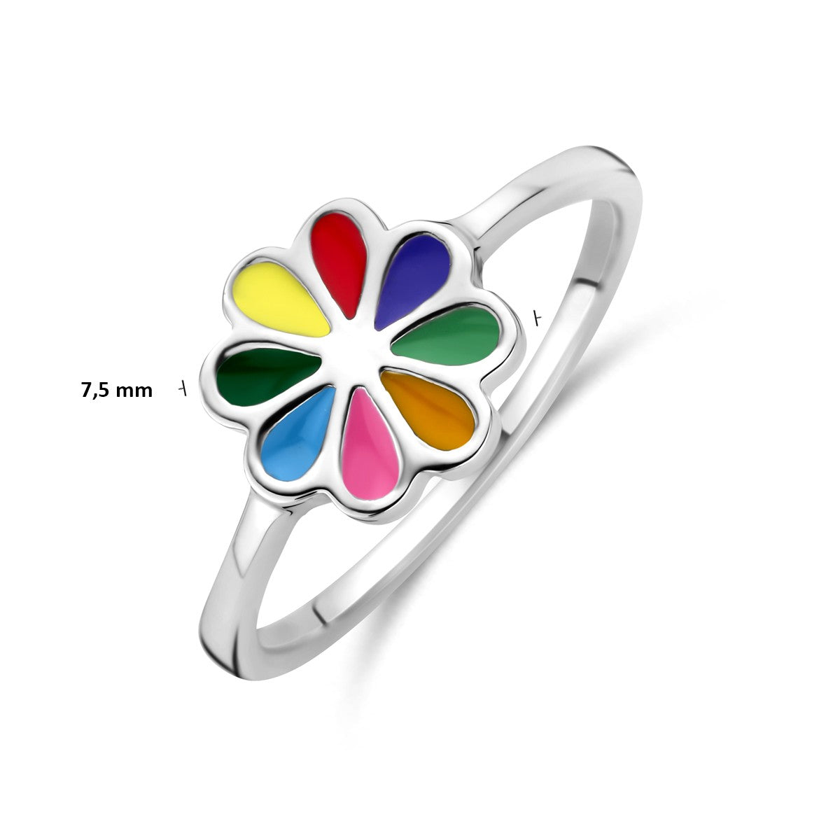 Ring bloem zilver