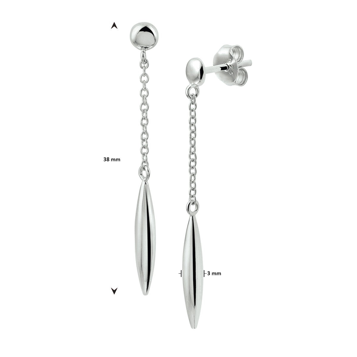 Fantasy Collection Hangende oorbellen zilver