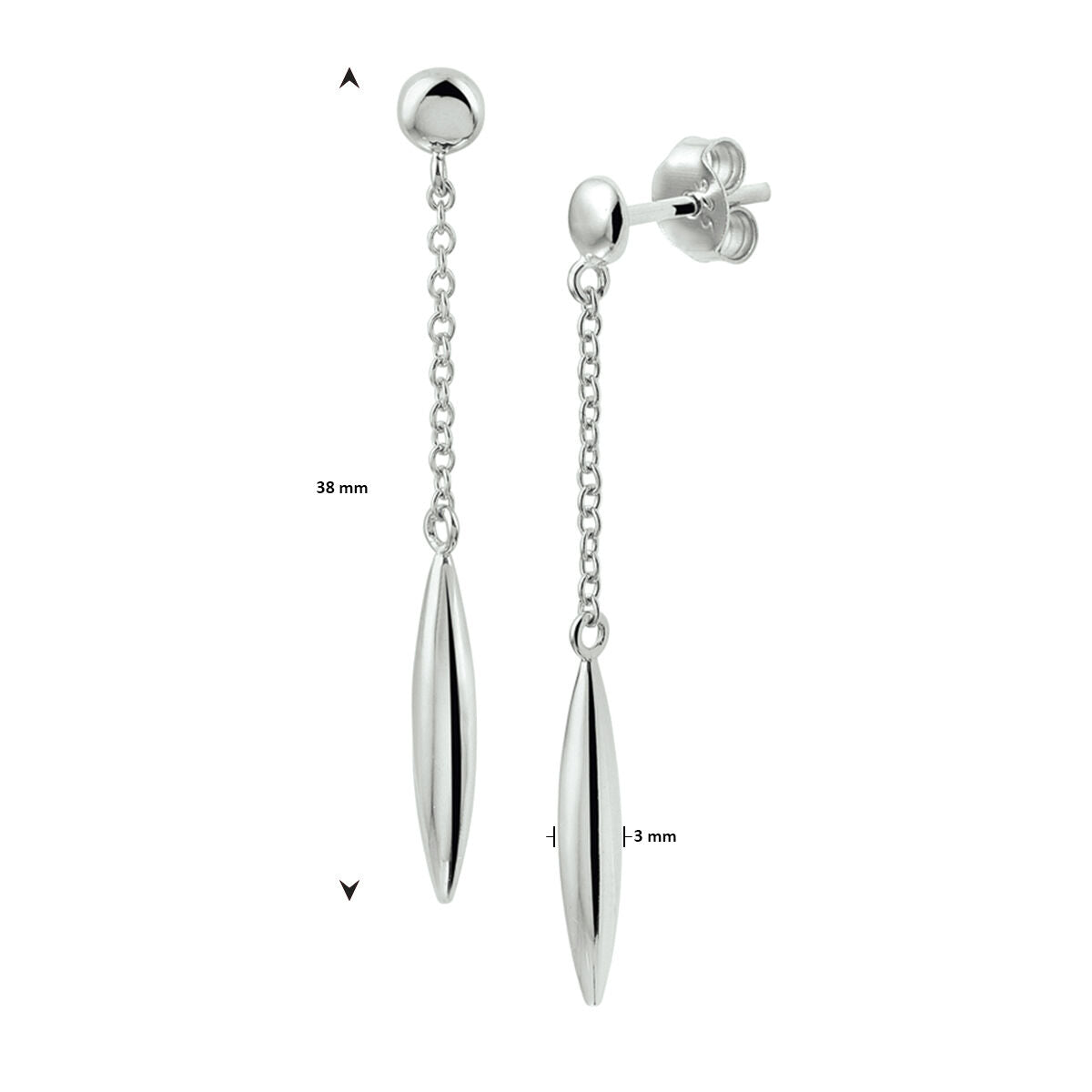 Hangende oorbellen zilver