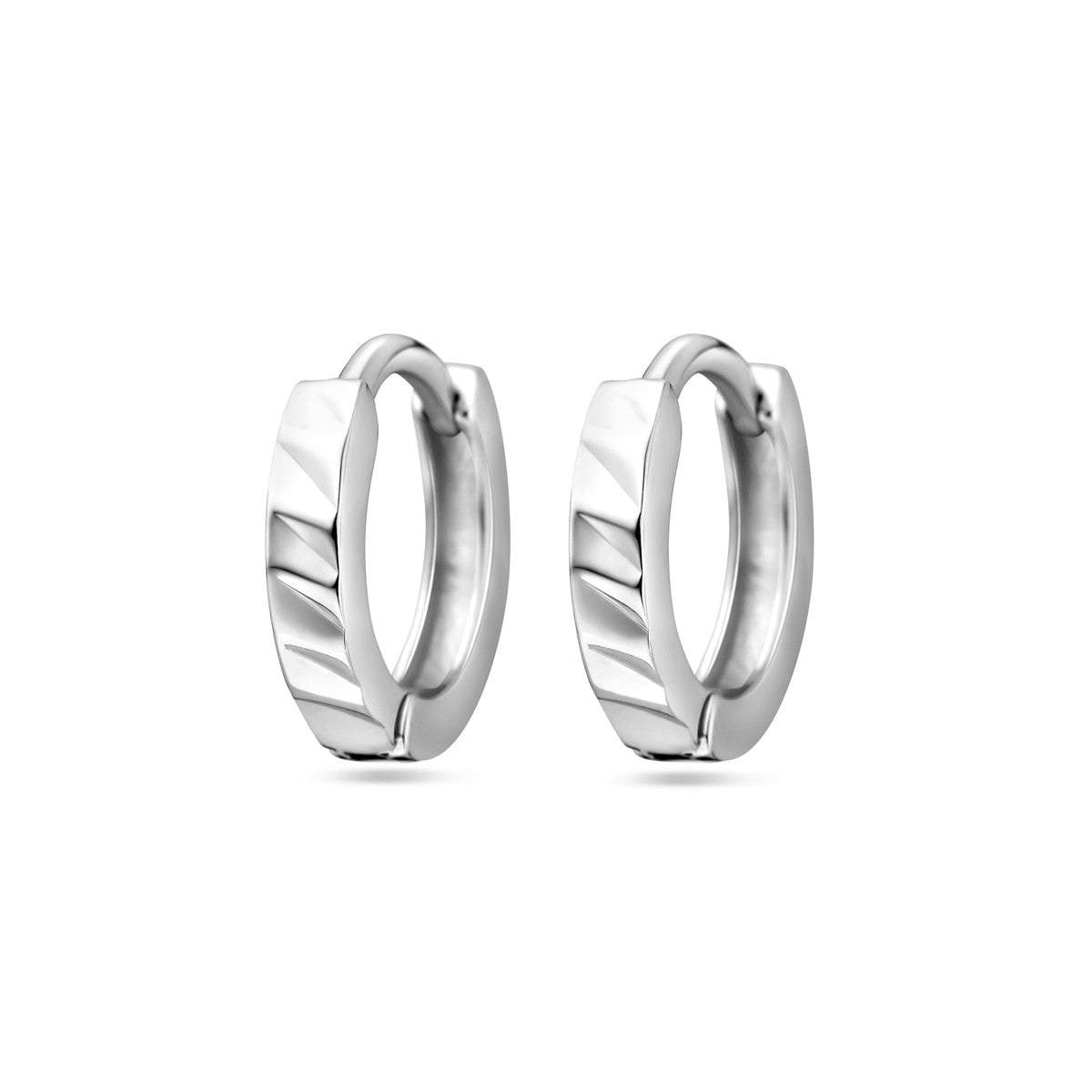 Fantasy Collection Oorbellen vlak 12 mm zilver