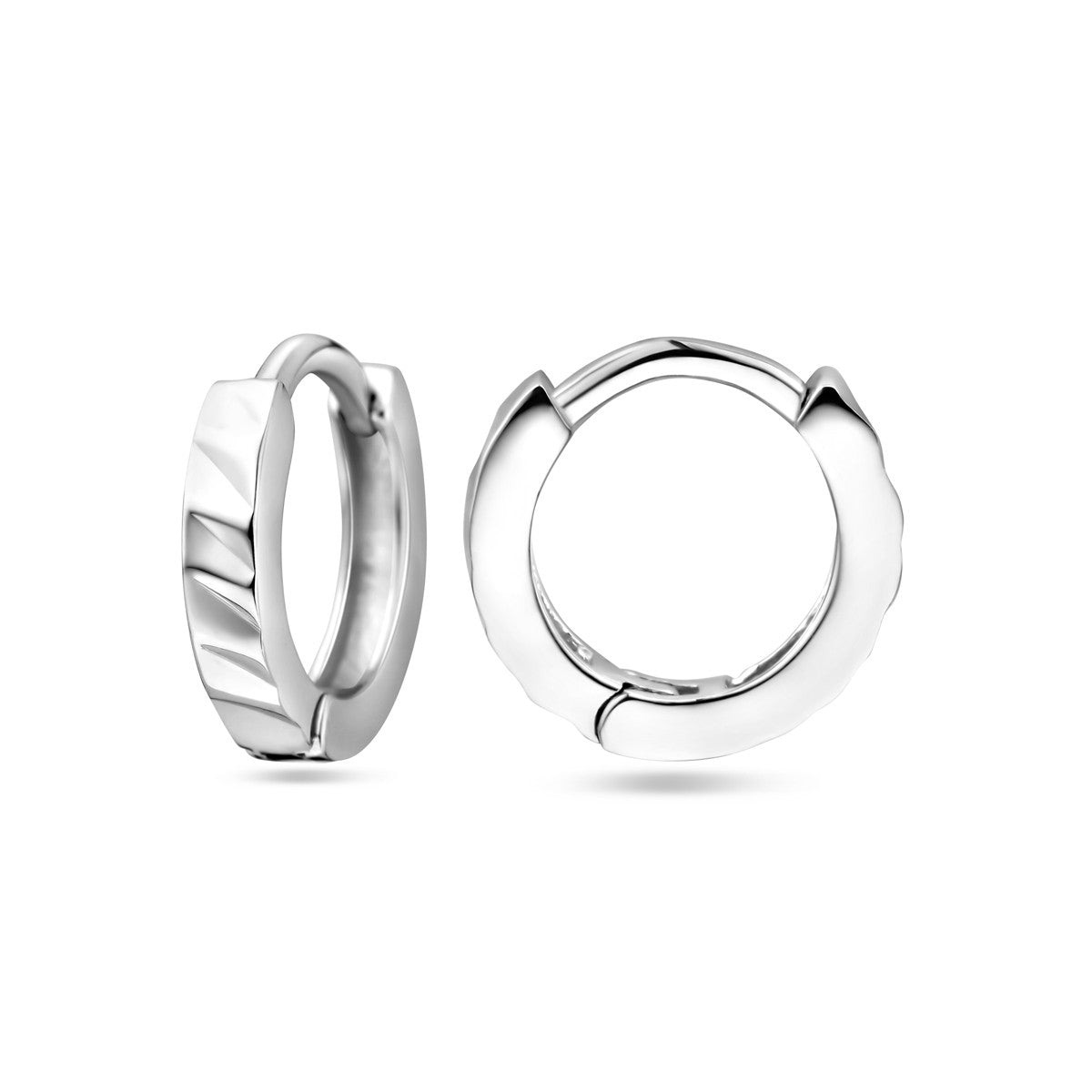 Fantasy Collection Oorbellen vlak 12 mm zilver